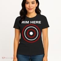 Aim Here Darts Players Bullseye Target Shooting Club Women's T-Shirt thumb 4