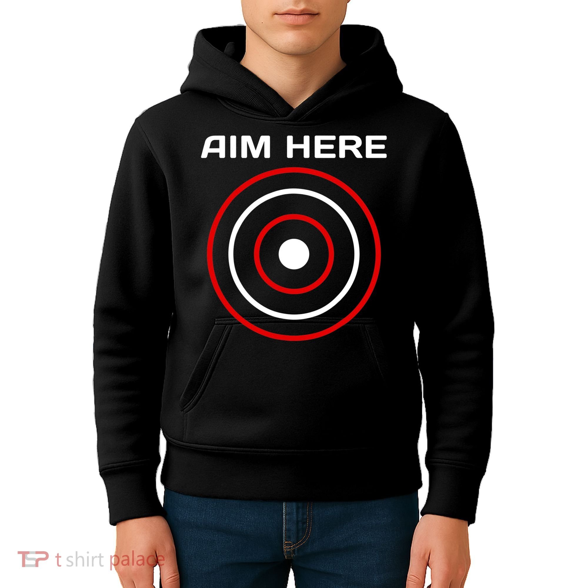 Aim Here Darts Players Bullseye Target Shooting Club Kids Hoodie