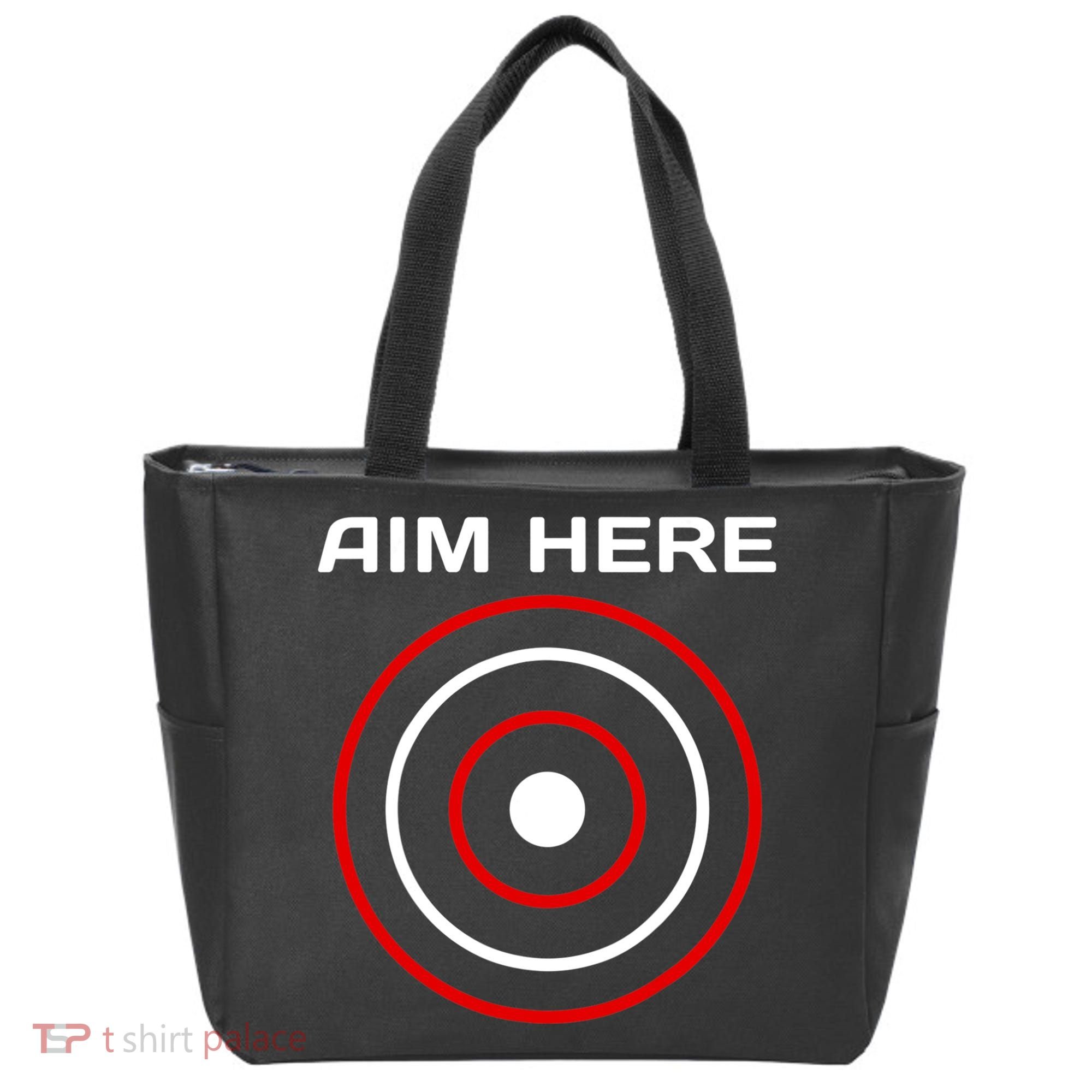 Aim Here Darts Players Bullseye Target Shooting Club Tote Bag