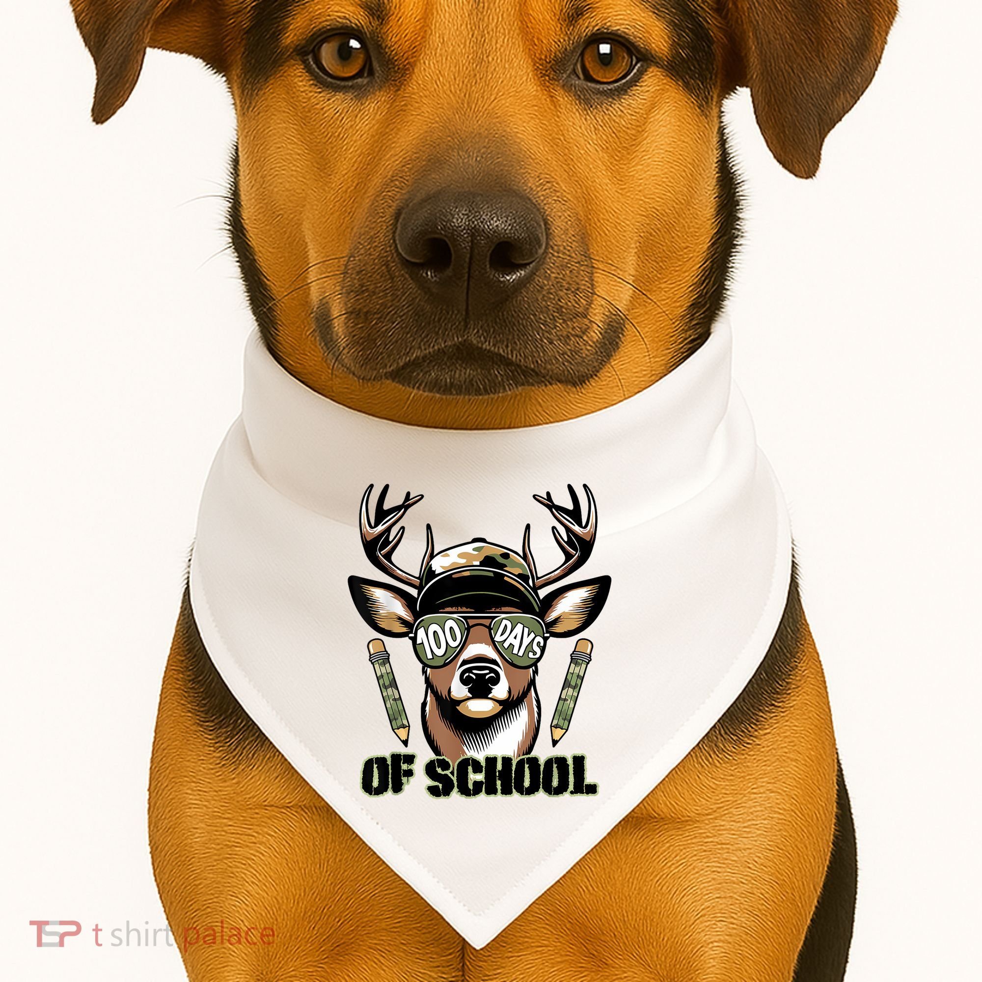 Are Here Deer Hunting 100th Day Of School USA-Made Doggie Bandana