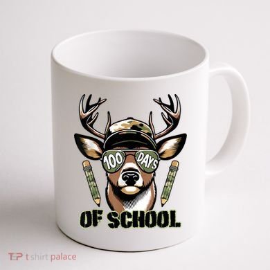 Are Here Deer Hunting 100th Day Of School Coffee Mug back