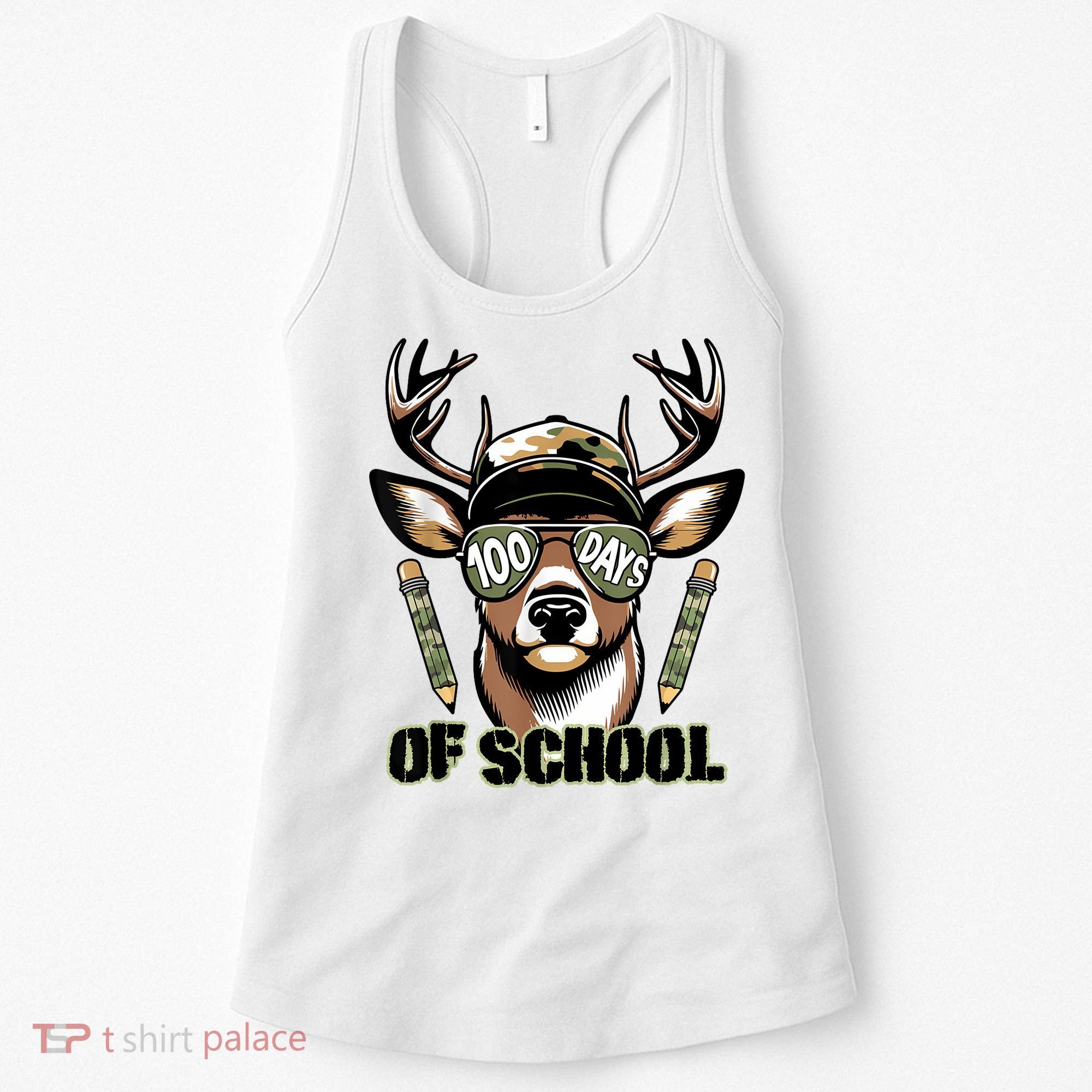 Are Here Deer Hunting 100th Day Of School Women's Tank Top
