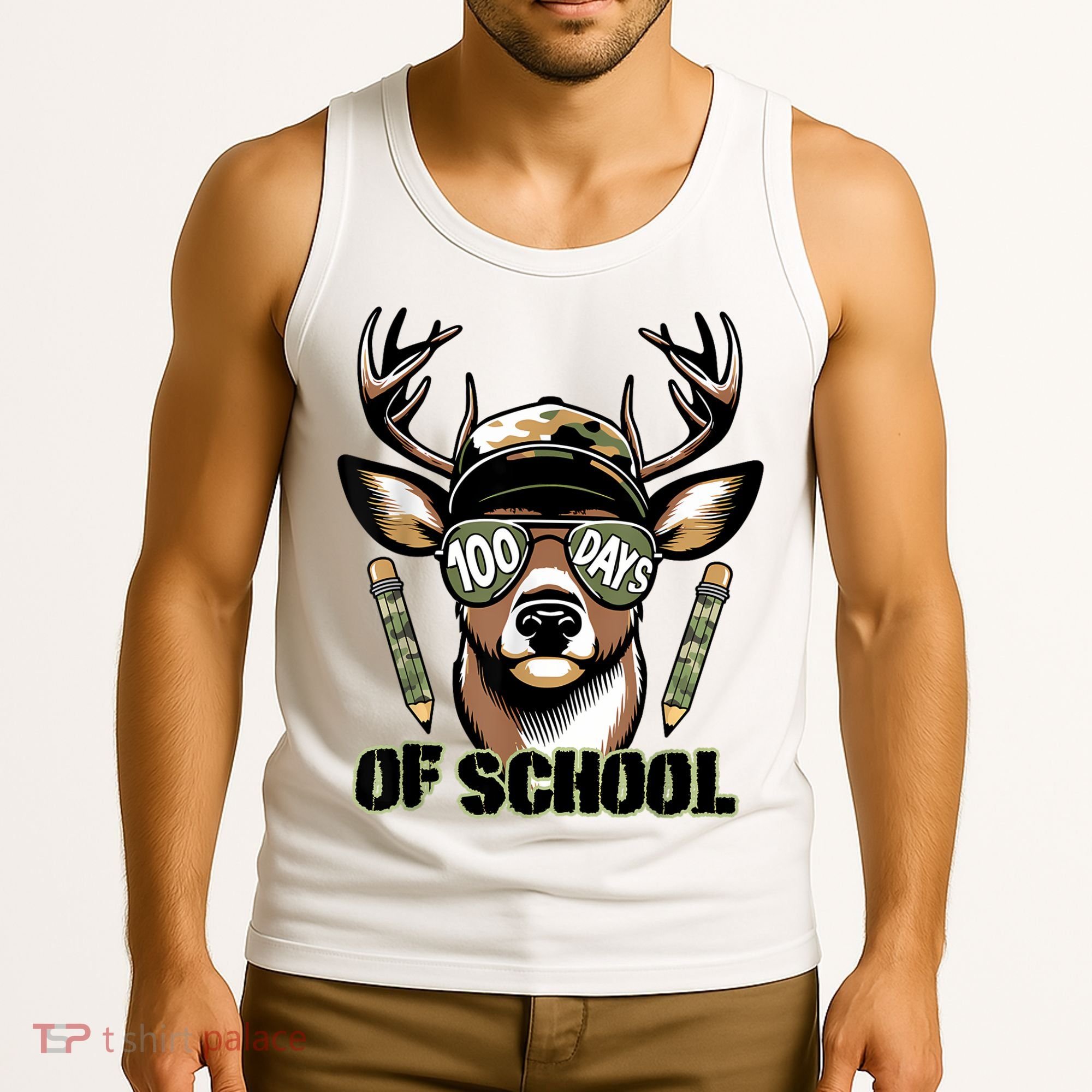 Are Here Deer Hunting 100th Day Of School Tank Top
