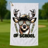 Are Here Deer Hunting 100th Day Of School Golf Towel thumb 1