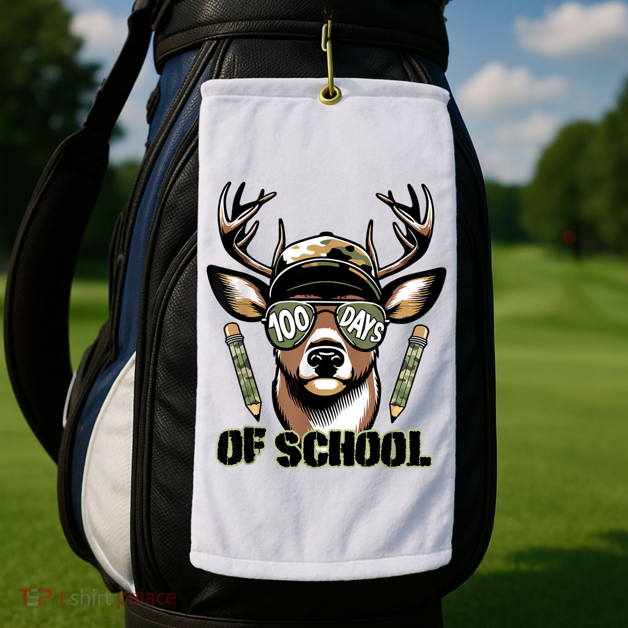 Are Here Deer Hunting 100th Day Of School Golf Towel