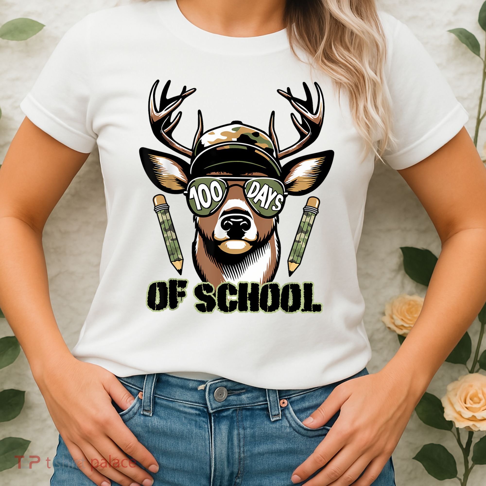 Are Here Deer Hunting 100th Day Of School Women's T-Shirt