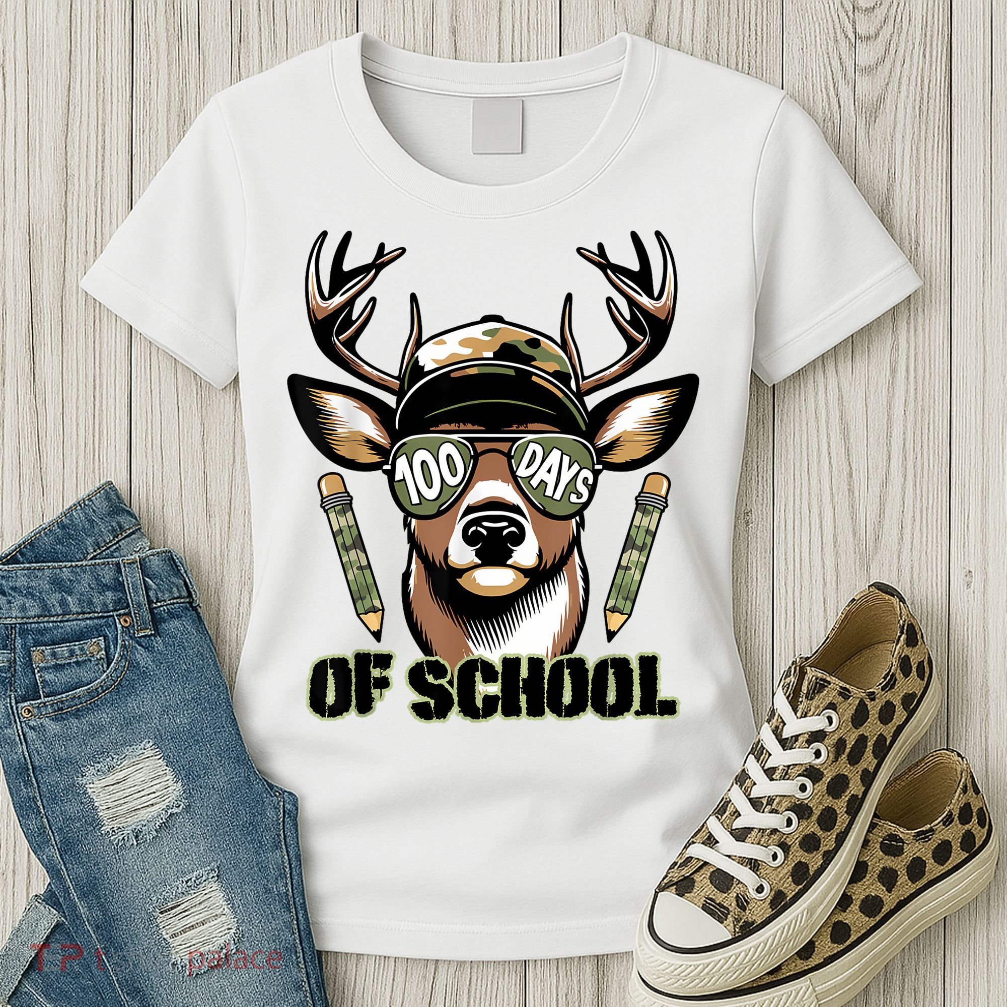Are Here Deer Hunting 100th Day Of School Women's T-Shirt