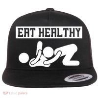 Adult Humor Eating Healthy Valentines Day Flat Bill Trucker Hat thumb 0
