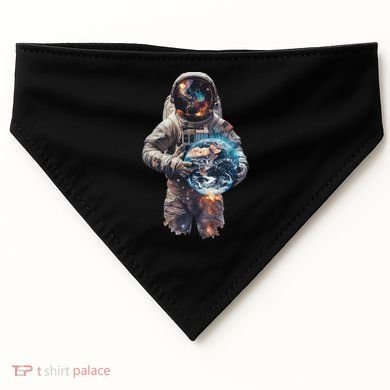 Astronaut Holds Earth In Space USA-Made Doggie Bandana