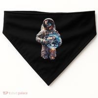 Astronaut Holds Earth In Space USA-Made Doggie Bandana thumb 0