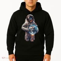 Astronaut Holds Earth In Space Hoodie thumb 2