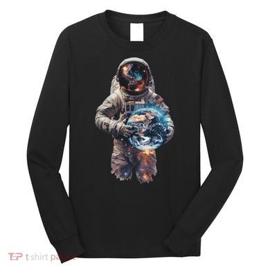 Astronaut Holds Earth In Space Long Sleeve Shirt