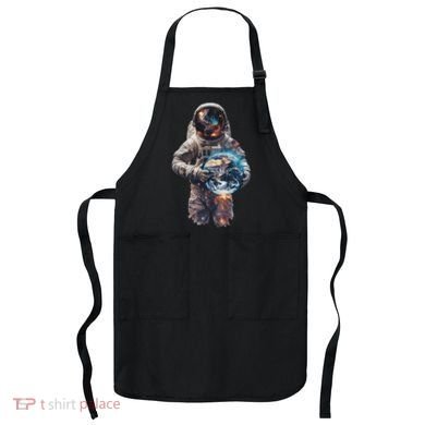 Astronaut Holds Earth In Space Apron