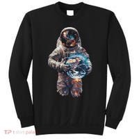 Astronaut Holds Earth In Space Sweatshirt thumb 0
