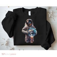 Astronaut Holds Earth In Space Sweatshirt thumb 2