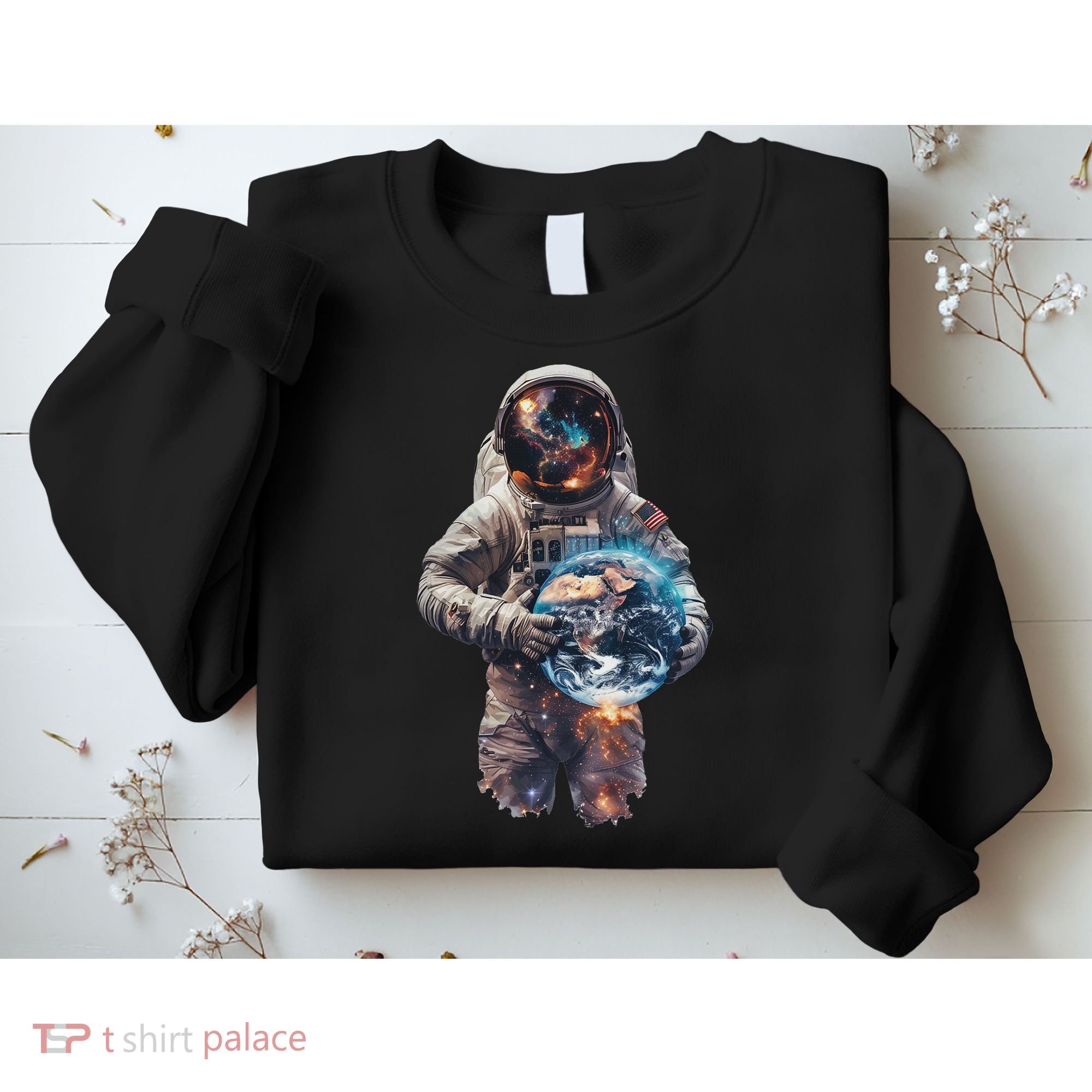 Astronaut Holds Earth In Space Sweatshirt