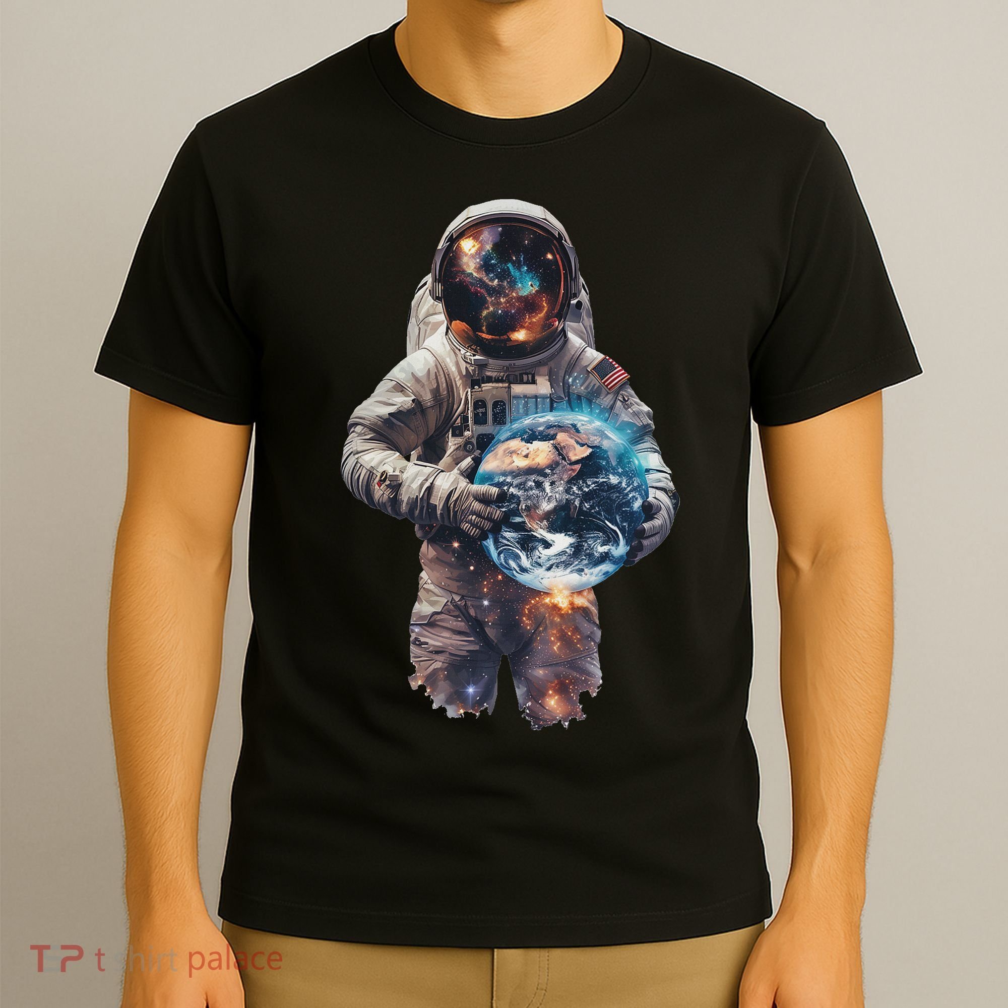 Astronaut Holds Earth In Space T-Shirt