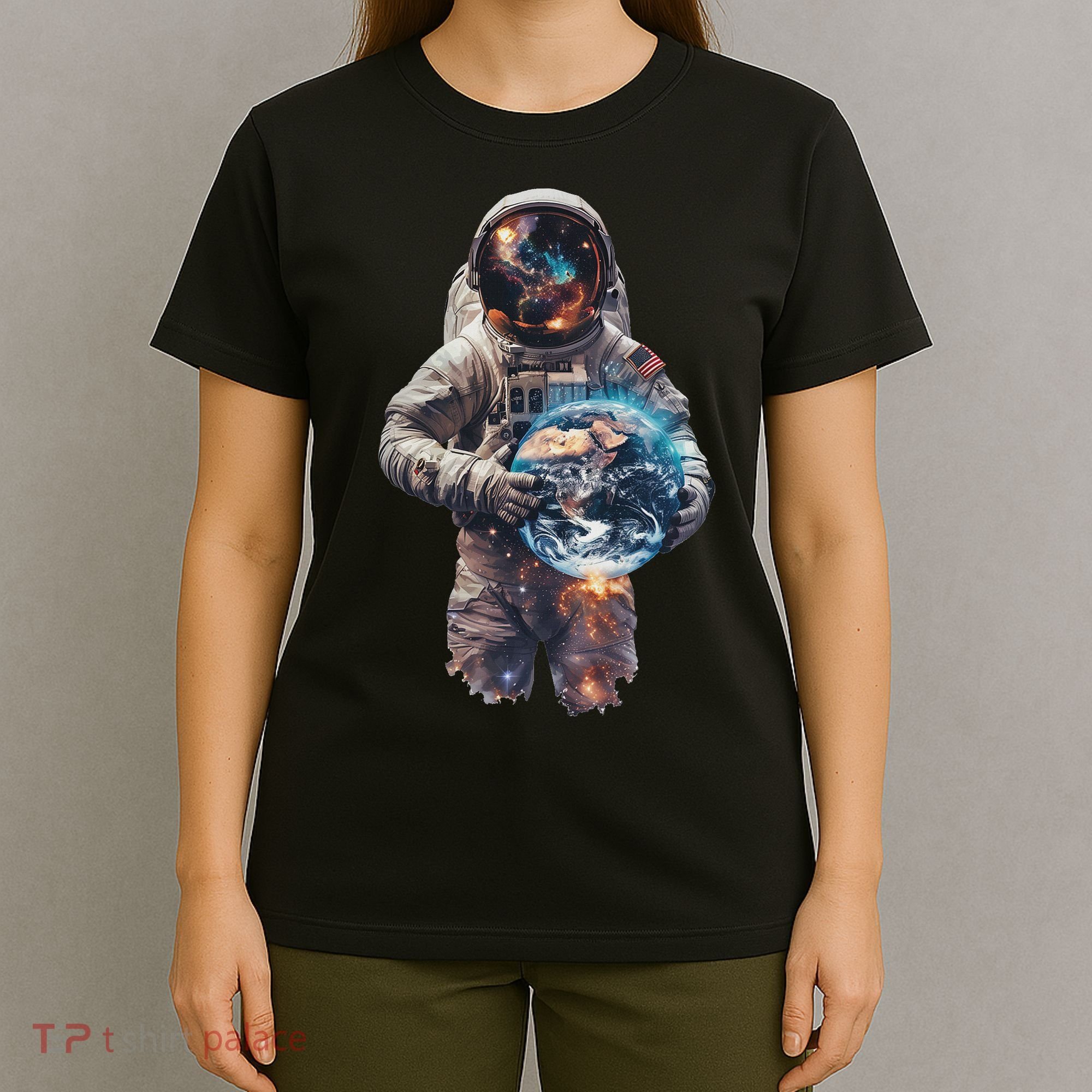 Astronaut Holds Earth In Space T-Shirt