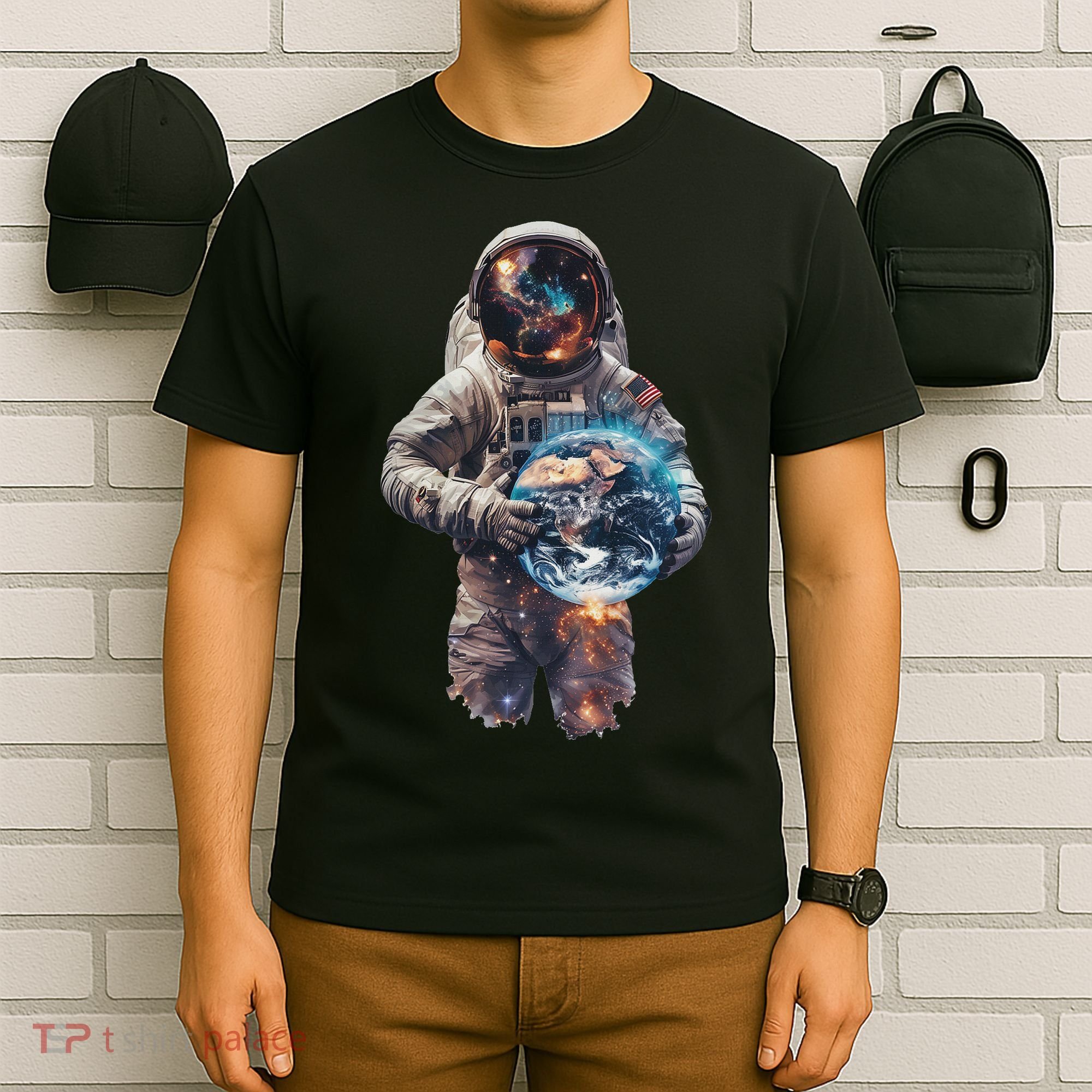 Astronaut Holds Earth In Space T-Shirt