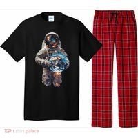 Astronaut Holds Earth In Space Pajama Set thumb 0