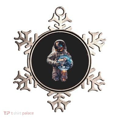 Astronaut Holds Earth In Space Ornament