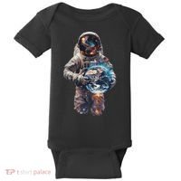 Astronaut Holds Earth In Space Baby Bodysuit thumb 0