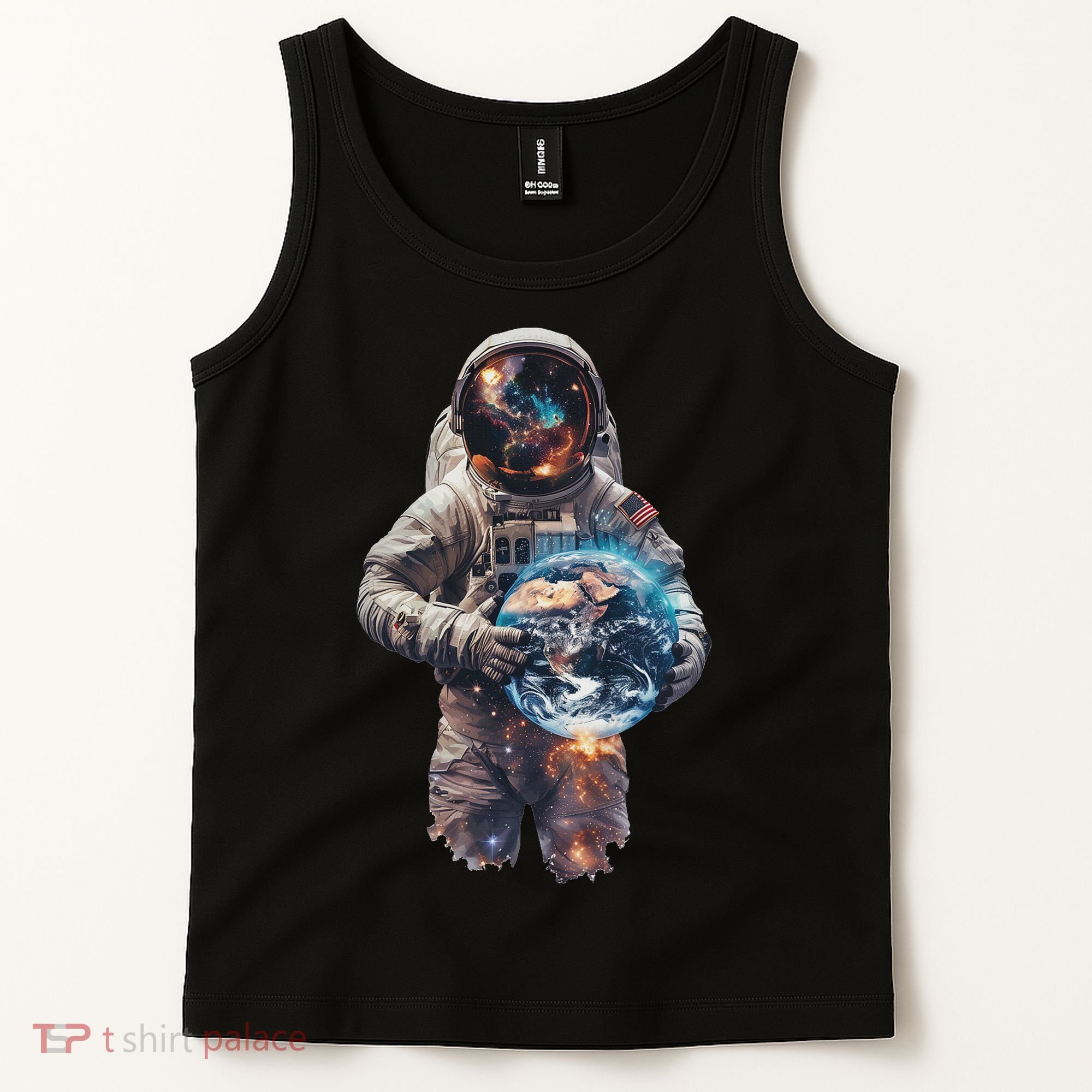 Astronaut Holds Earth In Space Tank Top