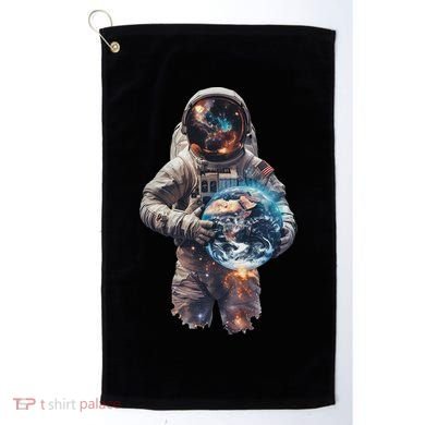 Astronaut Holds Earth In Space Golf Towel