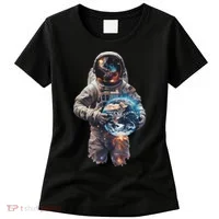 Astronaut Holds Earth In Space Women's T-Shirt thumb 0