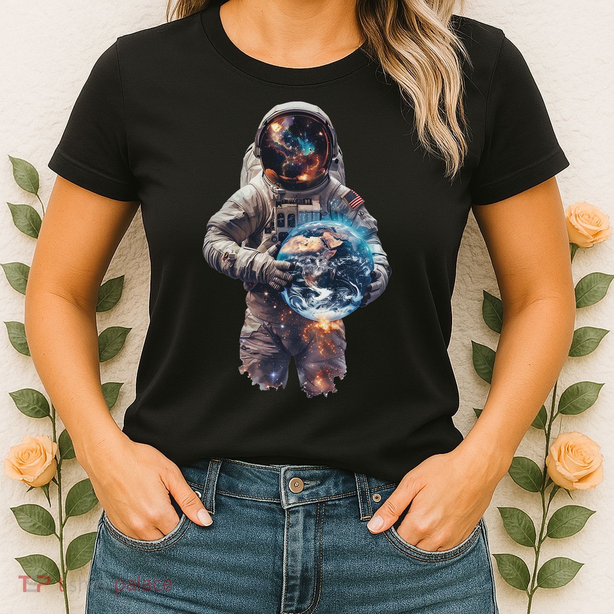 Astronaut Holds Earth In Space Women's T-Shirt
