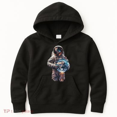 Astronaut Holds Earth In Space Kids Hoodie