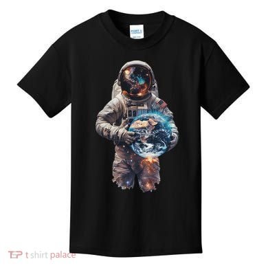Astronaut Holds Earth In Space Kids T-Shirt