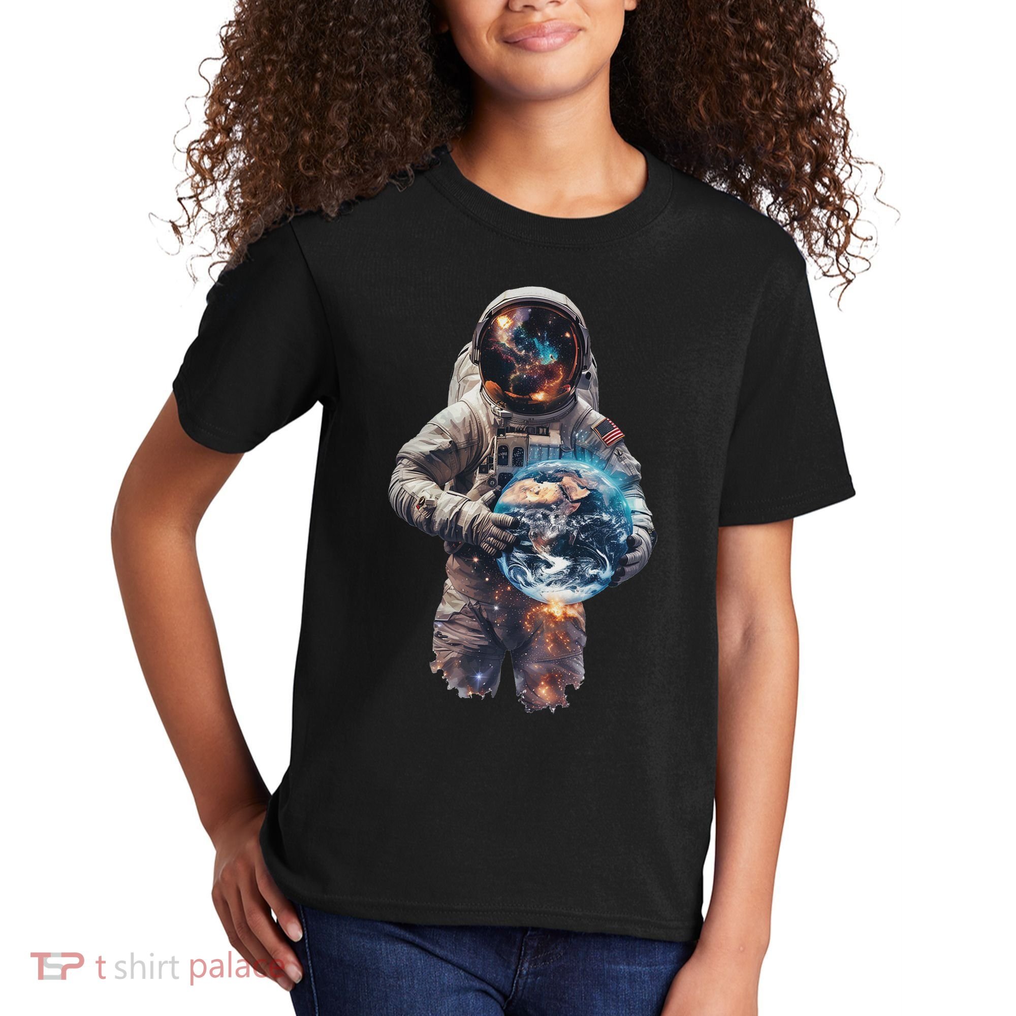 Astronaut Holds Earth In Space Kids T-Shirt