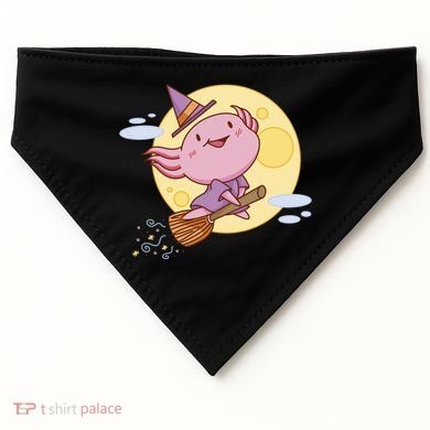 Axolotl Halloween Flying Witch USA-Made Doggie Bandana