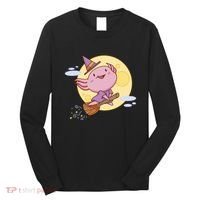Axolotl Halloween Flying Witch Long Sleeve Shirt thumb 0