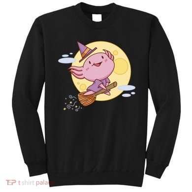 Axolotl Halloween Flying Witch Sweatshirt