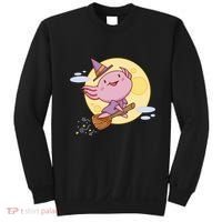 Axolotl Halloween Flying Witch Sweatshirt thumb 0