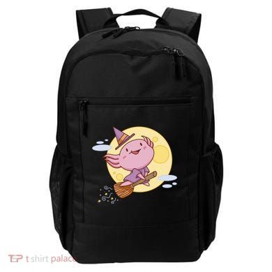 Axolotl Halloween Flying Witch Backpack