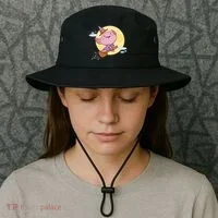 Axolotl Halloween Flying Witch Bucket Hat thumb 3