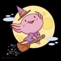 Axolotl Halloween Flying Witch Coffee Mug thumb 5