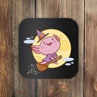 Axolotl Halloween Flying Witch Coaster thumb 0