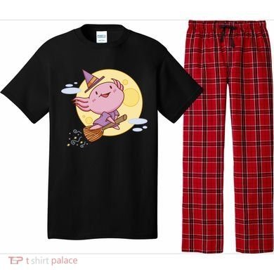 Axolotl Halloween Flying Witch Pajama Set