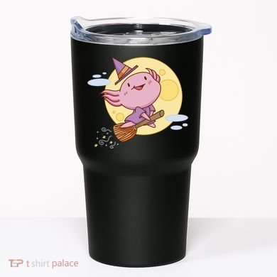 Axolotl Halloween Flying Witch Tumbler