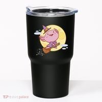 Axolotl Halloween Flying Witch Tumbler thumb 0