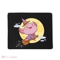 Axolotl Halloween Flying Witch Mousepad thumb 0