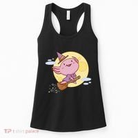 Axolotl Halloween Flying Witch Women's Tank Top thumb 0