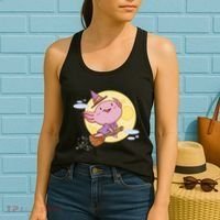 Axolotl Halloween Flying Witch Women's Tank Top thumb 2