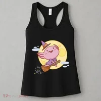 Axolotl Halloween Flying Witch Women's Tank Top thumb 3