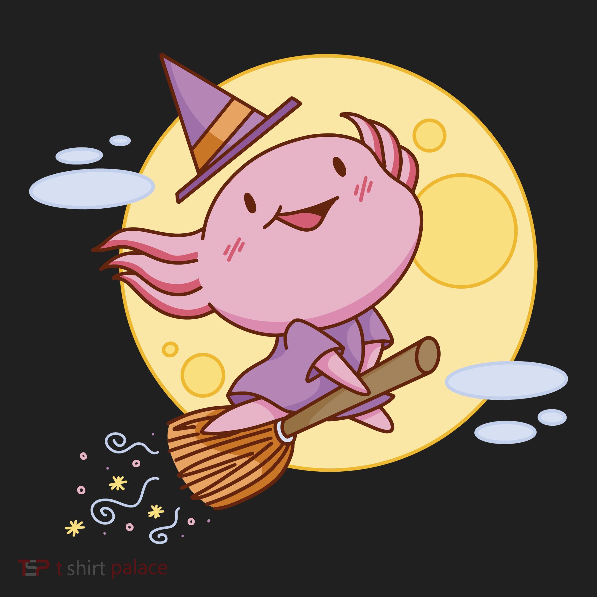 Axolotl Halloween Flying Witch Hat