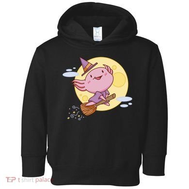 Axolotl Halloween Flying Witch Toddler Hoodie